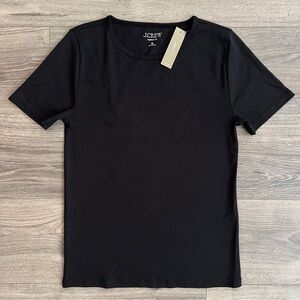 J.CREW Perfect Fit Short Sleeve Tshirt Womens Medium Black Stretch Breathable